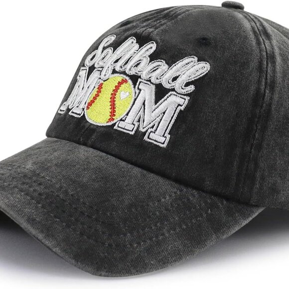 Softball Mom Hat Cotton Adjustable Embroidered Baseball Cap for Women - Picture 2 of 6